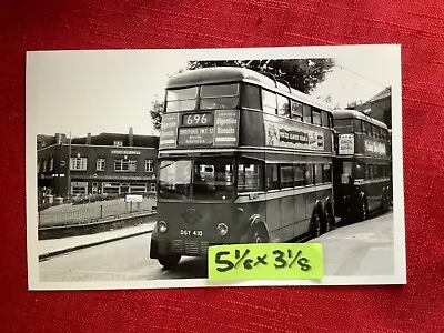 LONDON TROLLEYBUS PHOTO B/W No410 DGY410 Route 696 WOOLWICH PARSONS HILL. • £0.99