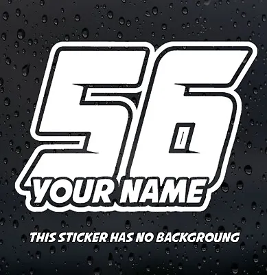 3 X Custom Racing Numbers & Name Vinyl Stickers Decals Race Motorbike Mx Moto X • £5.20