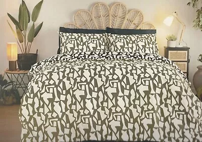 £24.95 • Buy Jeff Banks Duvet Set Utopia Khaki Black & White Ports Of Call Incl 2 Pillowcases