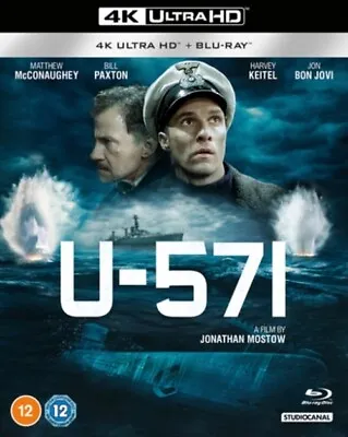 U-571  U 571 U571 4K Ultra HD AND  Blu-ray + Slip Cover 2 Discs • £31.01