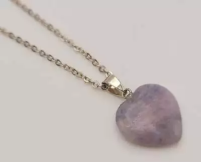 Natural Rainbow Fluorite Handmade Heart Pendant Necklace • £9.72