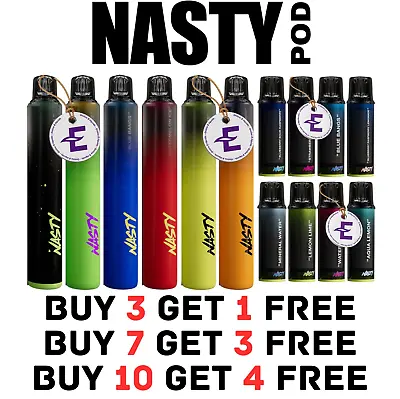 Nasty PX2 Vape Starter Kit Rechargeable 600puff Pen | 20mg Nic Salt Eliquid Pods • £7.94