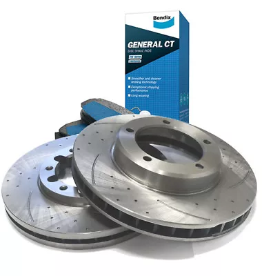 SLOTTED FRONT 276mm BRAKE ROTORS & PADS D2012S X2 HOLDEN CRUZE 09~19 15&16 RIM • $193