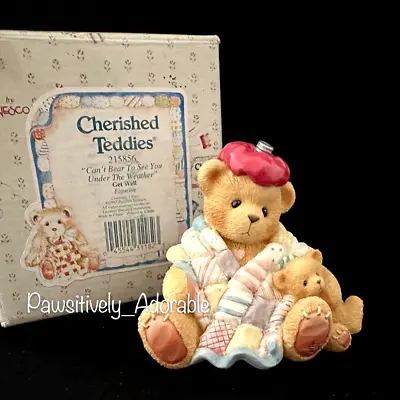 Cherished Teddies Get Well Figurine #215856 'CAN’T BEAR TO SEE YOU UNDER WEATHER • $6.95