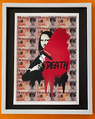 Death NYC Large Framed 16x20in Pop Art Original Graffiti COA Banksy Mona Lisa • $250