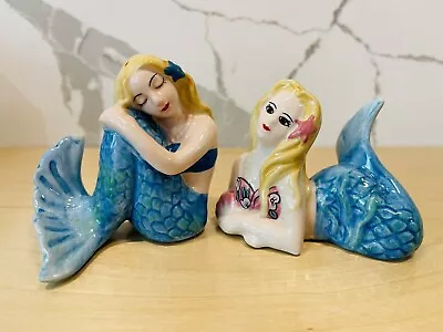 Cracker Barrel Stoneware MERMAIDS Salt & Pepper Shaker Set NEW IN BOX • $9.95