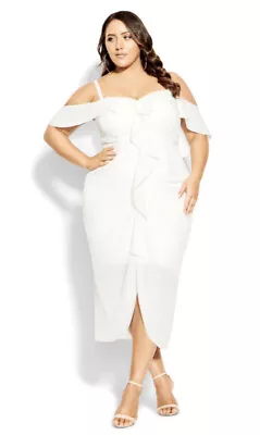 EVANS VA VA VOOM Ivory Wedding Cocktail Dress BNWT Plus Size 22 RRP £79 Cruise • $50.51