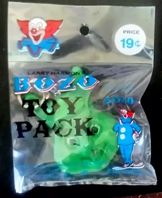 1960s BOZO CLOWN Hong Kong Squeeze Rubber Coin Change Purse Rabbit Head In Pkg. • $13.96