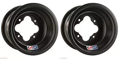 DWT A5 Black ATV Rear Wheels Rims PAIR 8  8x6 8/6 4x110 4/110 Honda 450R 250R • $159.95