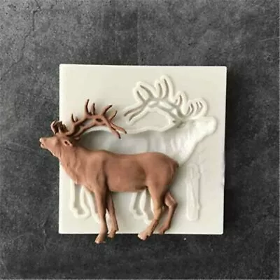 Christmas Deer Elk Fondant Cake Sugarcraft Baking Mould Silicone Decor Mold Tool • $2.04