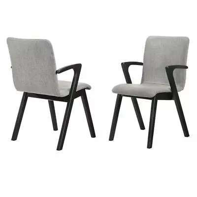 Armen Living Varde 19  Modern Wood Dining Accent Chair In Gray/Black (Set Of 2) • $290.99