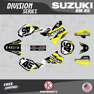 $49.99 • Buy Graphics Decal Kit For Suzuki RM85 (2001-2023) RM 85 Division Series - Yellow