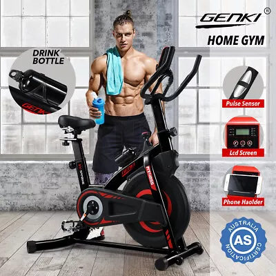 Genki Spin Bike Aerobic Training Exercise Bike Adjustable Resistance Home Gym • $279.95