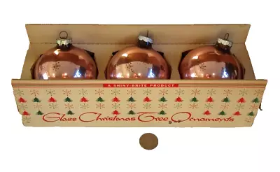 Set Of 3 VTG SHINY BRIGHT Pink Mercury Glass XMAS Ornaments ~ Original Box • $26.80