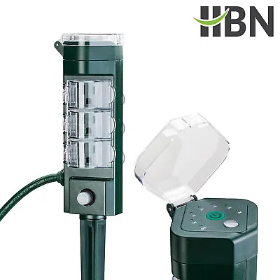 HBN Outdoor Power Strip Timer W/ Photocell Yard Stake Countdown Timer Waterproof • $22.99