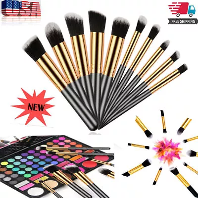 10PCS Pro Makeup Brushes Set Powder Foundation Eyeshadow Blush Brushes White • $2.99
