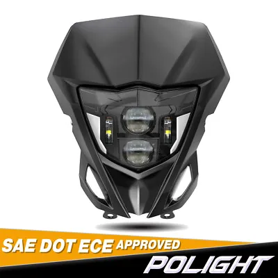 Dirt Bike LED Headlight DRL+Black Shell Assembly For Yamaha WR250F WR450F WR426F • $79.99