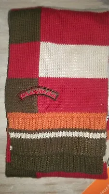 New Miniman Designer Baby Boy 6m Cute Stripe Knit Scarf Grey/red BNWT 100%cotton • £8.99