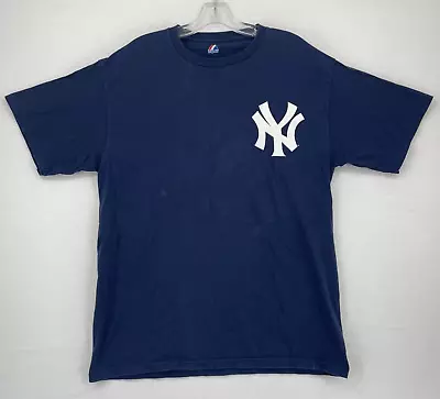 New York Yankees 2000's Mark Teixeira Jersey T-Shirt - Size L - Blue - Majestic • $15.27