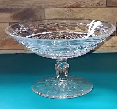 Small Vintage Signed Waterford Crystal Compote Bonbon Sweet Pedestal Dish Bowl • £15