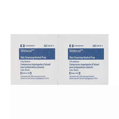 200 Alcohol Skin Swabs 70% Isopropyl Alcohol Sterile Wipes 200 Pack | Webcol • $30.14