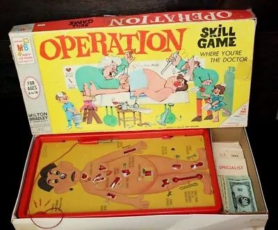 Vintage Operation Milton Bradley 1965 RARE SMOKING DOCTOR BOX INCOMPLETE • $16.19