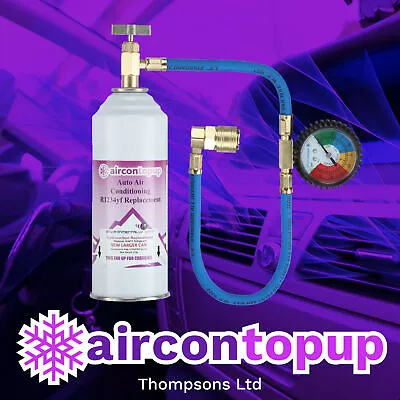 Car R1234yf AC Aircon Air Con Conditioning Topup Refill Regas Kit+ Hose/Gauge • £64.90