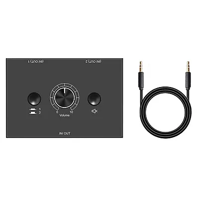 2 Way Bi-Directional Audio Switcher 3.5mm Two Way Switch 2 In 1 Out /1 In 2 Out • £18.94