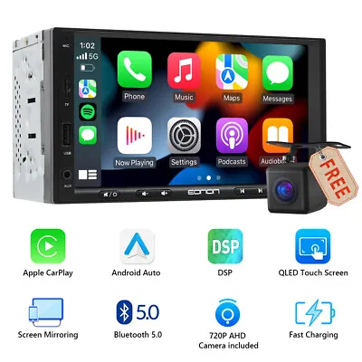$79.95 • Buy 7  Double 2Din Car Stereo Apple Carplay Android Auto Radio Touch Screen + Camera