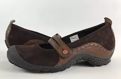 Womens Merrell Plaza Bandeau Mary Jane J46498 Brown Leather Slip On Shoes Sz 8.5 • $18.39