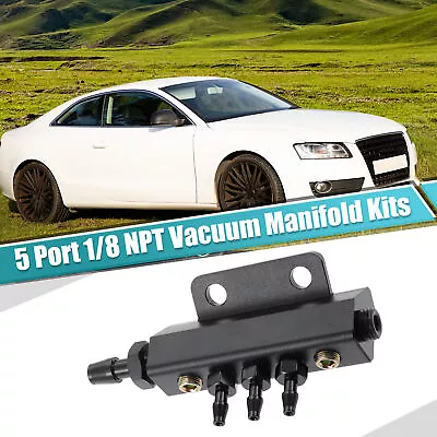 Universal Car Vacuum Block Intake Manifold Kit Fuel Gas Wastegate Turbo Boost • $19.49