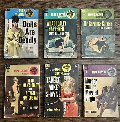 Lot Of 6 Mike Shayne Vintage Brett Halliday Paperback Mystery Private Eye 1930s! • $29