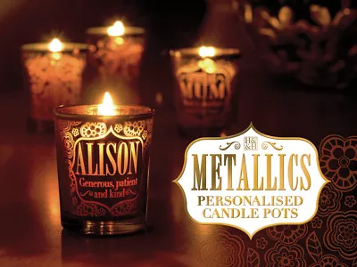 £1.75 • Buy H&H Metalics Candle Pot - Votive Candle Holder - Personalised Candle Holders 