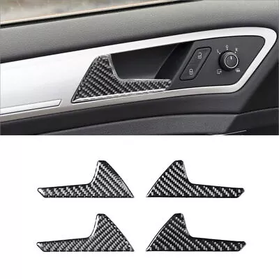 4Pcs Carbon Fiber Inner Door Handle Cover Trim For Volkswagen Golf 2014-2019 • $9.45
