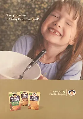 2008 Quaker Instant Oatmeal PRINT AD Lick Bowl Every Day Should Be This Good 5x7 • $7.77