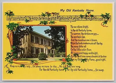 State View~My Old Kentucky Home & Poem~Continental Postcard • $1.35