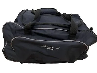 Eddie Bauer Rolling Duffel Bag Carry On Suitcase Roller 22 Wheels Black Luggage • $44.10