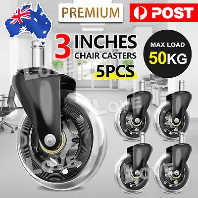 5pcs Rollerblade Office Desk Chair Wheels Replacement Rolling Caster Grip Ring A • $18.95