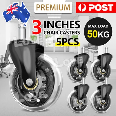 $20.95 • Buy 5pcs Rollerblade Office Desk Chair Wheels Replacement Rolling Caster Grip Ring