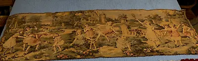 Vintage Belgium Wall Hanging Pictorial Tapestry Girls Playing Large Size 20X58  • $125.99