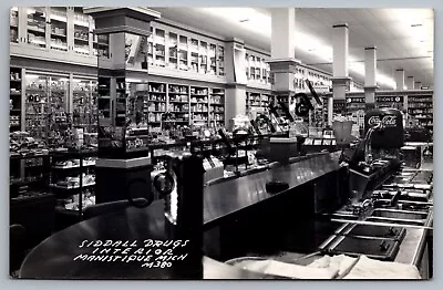 Real Photo Interior Drug Store Soda Fountain Coke Manistique MI Michigan RP K320 • $39.99