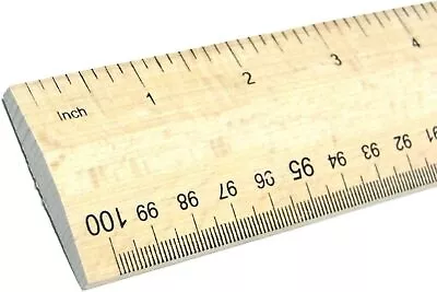 Wooden Rule 1 Meter Yard Stick Ruler Imperial & Metric Measurements Mm Cm Inche • £19.93