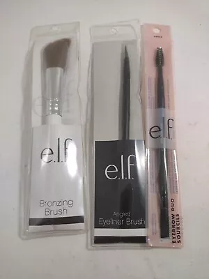 Brushes E.l.f. ELF Ultra Thin Angled Eyeliner Brush & Bronzing Brush & Eyebrow  • $13.29