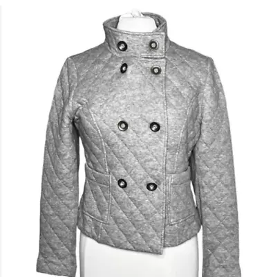 Cabi Gray Double Breasted Quilted Light Weight Coat Jacket • $50