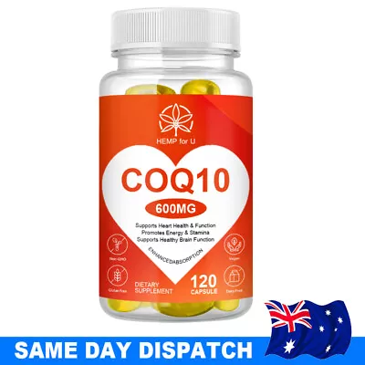 COQ 10 Coenzyme-Q10 600mg Supplement 120 Capsules Cardiovascular Heart Health • $20.99