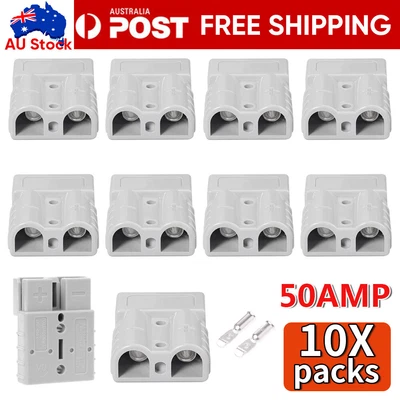 $12.95 • Buy 10x Genuine Anderson Plug Connector 50A 6AWG Caravan Trailer Solar 4x4 Truck AU
