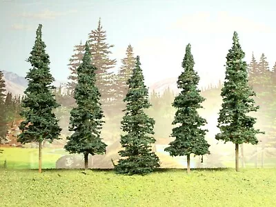 5 Pcs 5  DARK GREEN PINES: Model Trees Scenery 15mm 28mm 32mm Games N HO Scale • $20.50