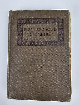 Plane And Solid Geometry Hardcover Book 1899 Poor Condition By George Wentworth  • $7.50