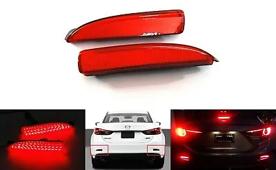 2x Red Lens LED Bumper Reflector Tail Stop Brake Light For Mazda 5 6 Mazda 3 4D • $24.96