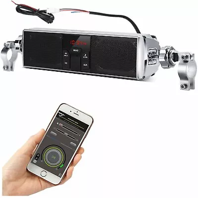 Motorcycle Bluetooth Stereo Speaker Audio MP3 USB Sound System With APP Control • $44.61